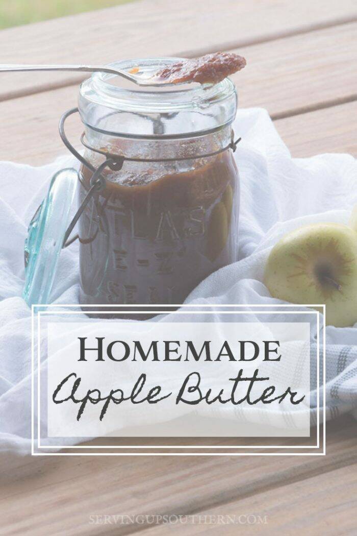 A Pinterest graphic of homemade apple butter