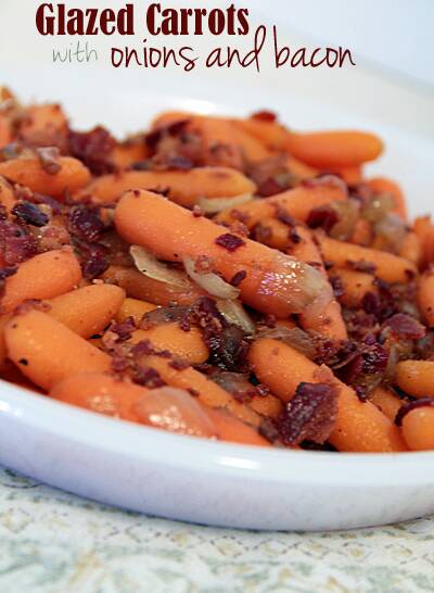 Glazed Carrots With Onions and Bacon