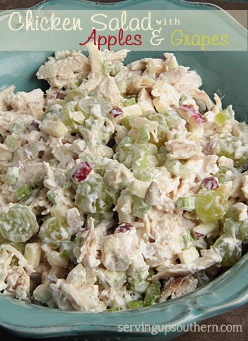 Chicken Salad with Apples & Grapes via Serving Up Southern