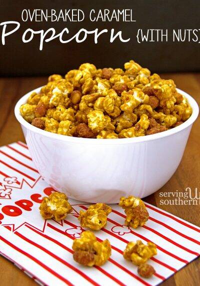 Oven-Baked Caramel Popcorn with Nuts