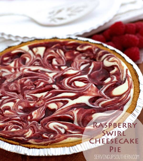 Raspberry Swirl Cheesecake Pie