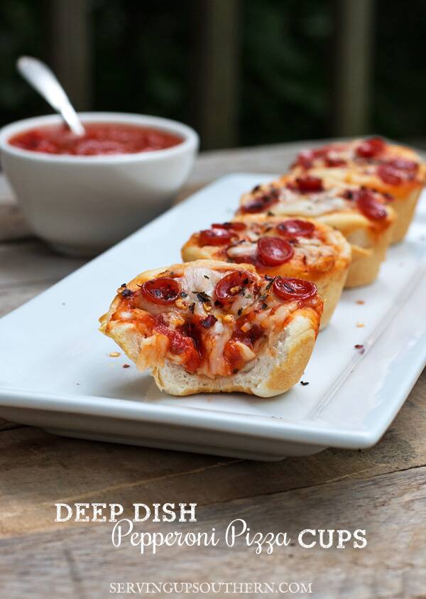 Deep Dish Pepperoni Pizza Cups