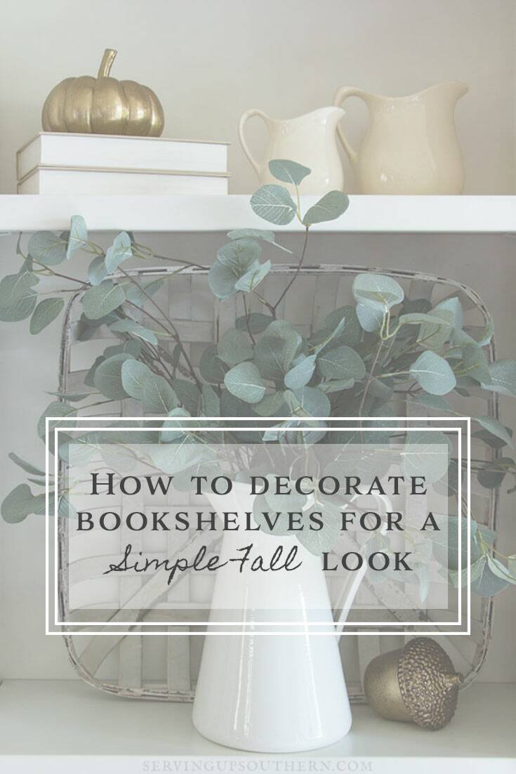 How To Decorate Bookshelves For A Simple Fall Look! So simple and fresh! A perfect minimalist look for that cozy feeling.