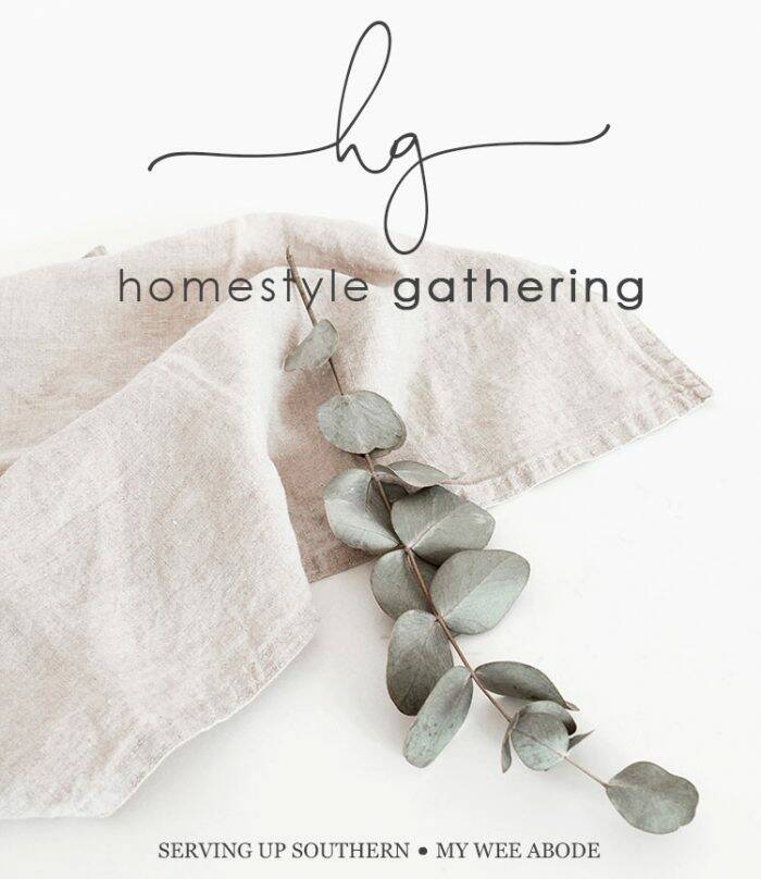homestyle gathering 5 linen cloth with eucalyptus branch
