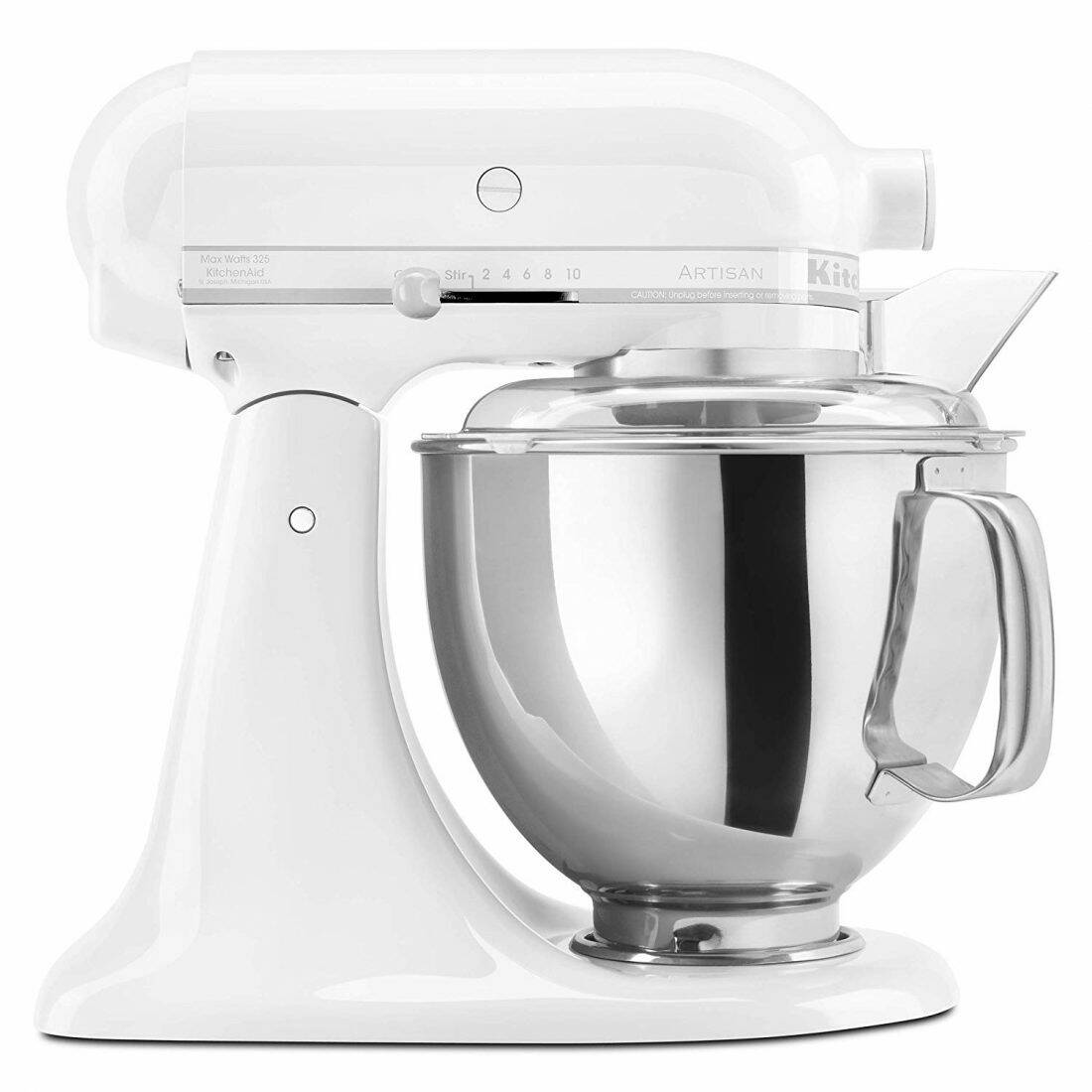 Picture of a white KitchenAid stand mixer.